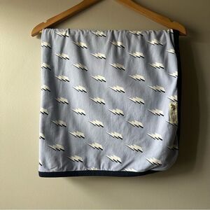 Monica and Andy Lightning Bolt Pattern Baby Blue Blanket Lovey Security Organic